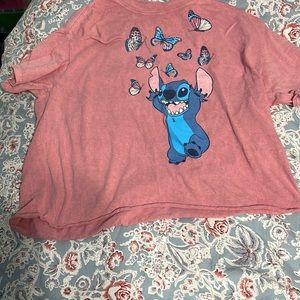 Stitch crop top with butterflies